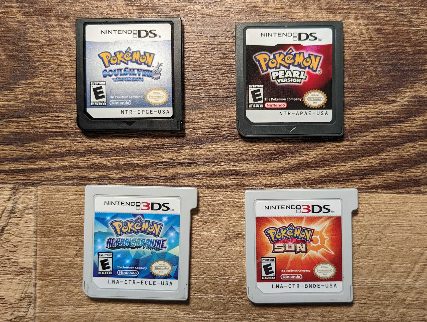 Pokemon Soul Silver, Pokemon Pearl, Pokemon Alpha Sapphire, Pokemon Sun DS/3DS set